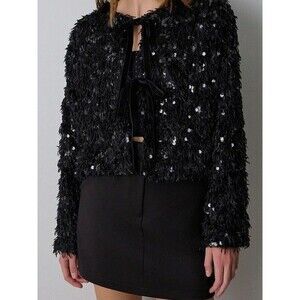 New BSB Collection Women Cardigan Jacket Black Sz Xs S M L One Size Occasion